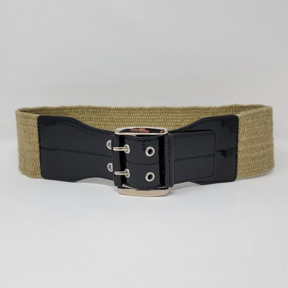 Express Woven Fiber Wide Waist Cinch Belt, M/L - Picture 2 of 9